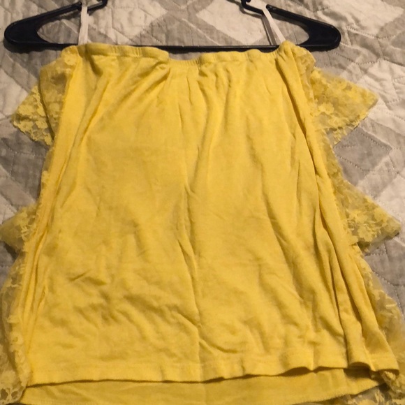 Tube top, yellow with ruffles - Picture 2 of 3